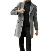 Muški plus veličina zimski kaput rever ovratnik dugih rukava kožna jakna vintage zgušnjava kaput od