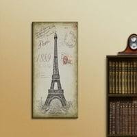Zidno platno Print Art Art Vintage Eiffel Tower Sketch sa tipografijem Kulturni crteži Realizam Chic