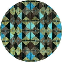 Ahgly Company u zatvorenom okruglu Orijentalno svijetlo plava modernih prostirki, 8 'krug