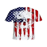 Muški ljetni vrhovi američke zastave T majice Majica kratkih rukava Muškarci Patriotic Basic Tee Day