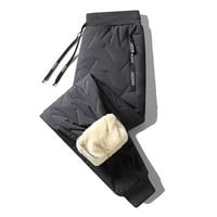 Muške zimske pantalone od ruča Sherpa obložene dukseve Aktivne pokretanje jogger hlače nacrtajući džepovima