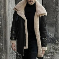 Outfmvch jakne za muškarce Zip up houle plus veličine kaput rever ovratnik dugih rukava kožna jakna