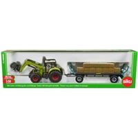 Claas traktor sa kvadratnim bale Grab Green i Oehler prikolica za bale sa sijenom Bales Diecast model Sikua