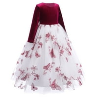 Dvorac Cvjetni girl Velvet cvjetni gradijentni šljokica haljina za djecu vjenčanica za djeveruše Pageant