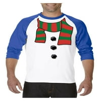 MMF - muški raglan rukav bejzbol majice - božićni šal snjegovića