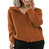 Rejlun Ženski džemper s dugim rukavima Otvorena prednja odjeća Labavi džemperi Ugodna zima topla narančasta