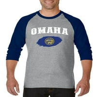 Muški majica za base od rukavskog ruka - Omaha