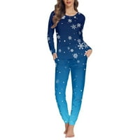 Binienty ružno plava pahuljica Ženska noćna odjeća Pidžama setovi komforno termičko kože kućni nose