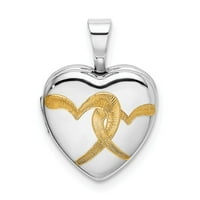Sterling srebrni žuti pozlaćeni zlatni srčani privjesak za srce