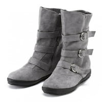 Jovati zimske čizme za žene Udobne vanjske klizne čizme Suede tople krznene obložene čizme čipke cipele