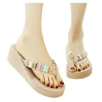 Knqrhpse papuče za žene tkanje na plaži sandale za prozračne sandale Početna stranica Slipper Flip-Flops