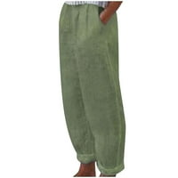 Pacommark PI ženske hlače plus veličina za čišćenje Žene Ljetne casual labavo pamučne posteljine džepove