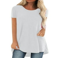 Ženska majica kratkih rukava plus veličine vrhova Ležerne prilike CATC izrez Tunika Labava bluza