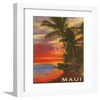 Sunset, Maui, Havaji, Scenic Framed Art Print Wall Art Prodano od Art.com