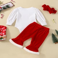 Sunitorski baby božićni setovi s dugih rukava rubper baršunaste hlače