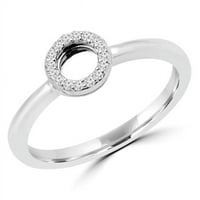 0. CTW okrugli dijamantni koktel prsten u 14k bijelo zlato - veličine 4.5