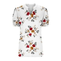 Zunfeo Womens Cleance Tops- Pulover T košulje V izrez Kratki rukav Ispisuje Casual Slatka vrhova bluza