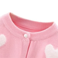 Gumb Baywell Girl Cardigan s dugim rukavima Grewneck Dumper Top Soft Knit uniforme ružičaste 6-7y