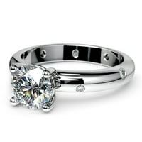 Carat Rund Cut Moissine Solitaire Angažman prsten u 14k bijeli zlatni fini nakit za žene i tinejdžere,