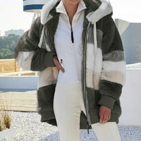 Zimska odjeća za žene Heavy Shaggy Fleece jakna Sherpa topli modni kaput patchwork puni zip dukseri