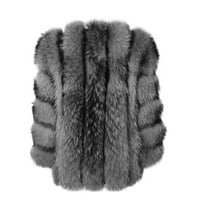 Virmaxy Womens plemeniti luksuz FOO FO kaput plišana jakna plus veličina zimska topla labava postolja
