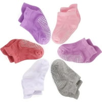 Pairs Toddler Grips Čarape za gležnjače, ne klizačke čarape za djecu, niske rezane kavezne čarape za 0- godine za bebe dječake i djevojke [s-, # 01]