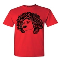 Trgovina4 god muškarci Afrička američka žena Afro Word Cloud Graphic Majica Mala crvena