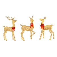 Božićni ukras jelena, jednoorski božićni jelen sa svjetlima, stojeći vilk porodica zimski odmor Božićni