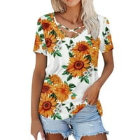Ženske košulje mod vrhova ženskih ležernih ljeta V izrez kratkih rukava TUNIC TOP Comfort bluze majice