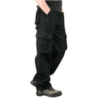 Men's Essentials Cargo Hlače za muškarce Modni ležerni tanki više džepne ravno hlače na otvorenom na