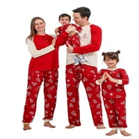 Huakaishijie Božićno podudaranje porodične spavaće odjeće roditelj-dječji stablo Snowflake Print Pajamas