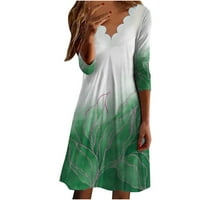 Dadaria casual haljine za žene jesen dugački modni temperamentni ispisani komforni dugi rukavi V-izrez