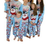 Jamlynbo Porodica koja odgovara Božićne pidžame Set Snjegovinski tiskarski vrhovi dugi vrtovi + hlače