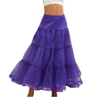 Zunfeo suknje za žene trendi ljeto tutu tulle suknje modne elegantne visokog struka Flowy Swith Flared