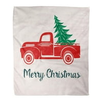 Bacajte pokrivač kamion crveno carić božićno drvce Vintage Stari odmor topli flanel mekani pokrivač