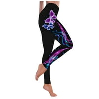 Joga hlače za žene odolijevanje plus veličine Žene Modne leptir Print Yoga hlače plus veličina Ležerne