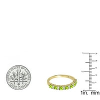 DazzlingRock kolekcija okrugla peridot i bijeli dijamantni svadbeni obljetni vjenčanik za žene u 10k