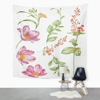 Cvijet akvarela listova u jednostavnom cvjetnom bouquet banci Slikarsko zidno umjetnost Viseća tapiserija