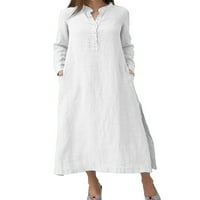 Jesenski dugi rukav kaftan maxi duga haljina za žene zimsko dugme V izrez etničko stil Paisley dugačak