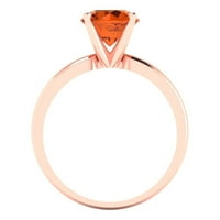 1. CT sjajan okrugli rez Clear Simulirani dijamant 18K ružičasto zlato pasijans prsten sz 6