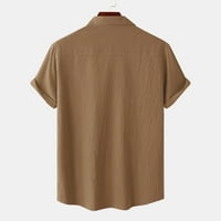 Muška majica Clearence s kratkim rukavima od punog gumba Plaža Double Pocket Partwn Short rukava majica