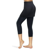 Wendunide Duksevi za žene Tenis Skirted Gambers džepovi Elastični sportovi Yoga Capris Suknje za nogavice