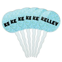 Kelley Cupcake Pickes Toppers - set - plave mrlje