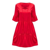 Ženska čipka za boemska visoka struka mini haljina casual haljina ženska casual haljina crvena s