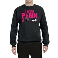 Nosite ružičastu za moje prijatelje preživjelog svijesti unise grafički grafički džemper, crni, x-veliki