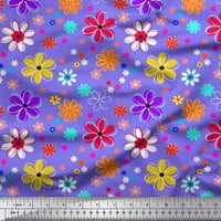 Soimoi Brown Rayon tkanina cvijet umjetnički dekor tkanina od tiskanog dvorišta široko