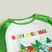 Djevojčice za djecu Božićne odjeće Dugi rukav Santa Claus Print Tops + Leopard Ispiši zapaljene hlače
