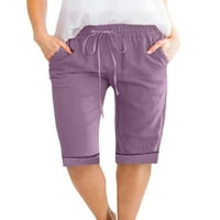 Grianlook Žene Ljetne kratke hlače ravno dno na nogu Salon sa sobom Bermuda kratke hlače Midrice Ladies