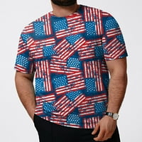 Muška majica Dan nezavisnosti Američka zastava Štampana modna proljeća Ljeto Ležerne prilike gradijentne