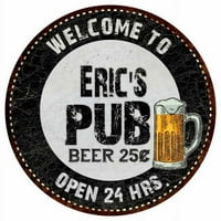 Eric's PUB 14 Okrugli metalni znak Bar Bar Black Wall Decor Poklon 100140039056